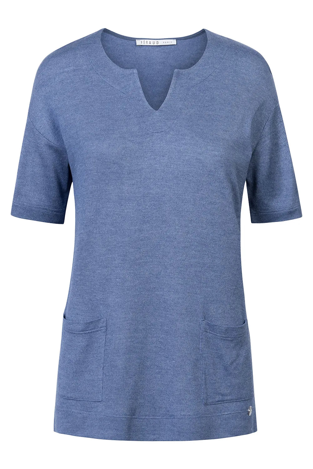 Ensemble Tshirt bleu jeans et pantalon impression léopard Féraud