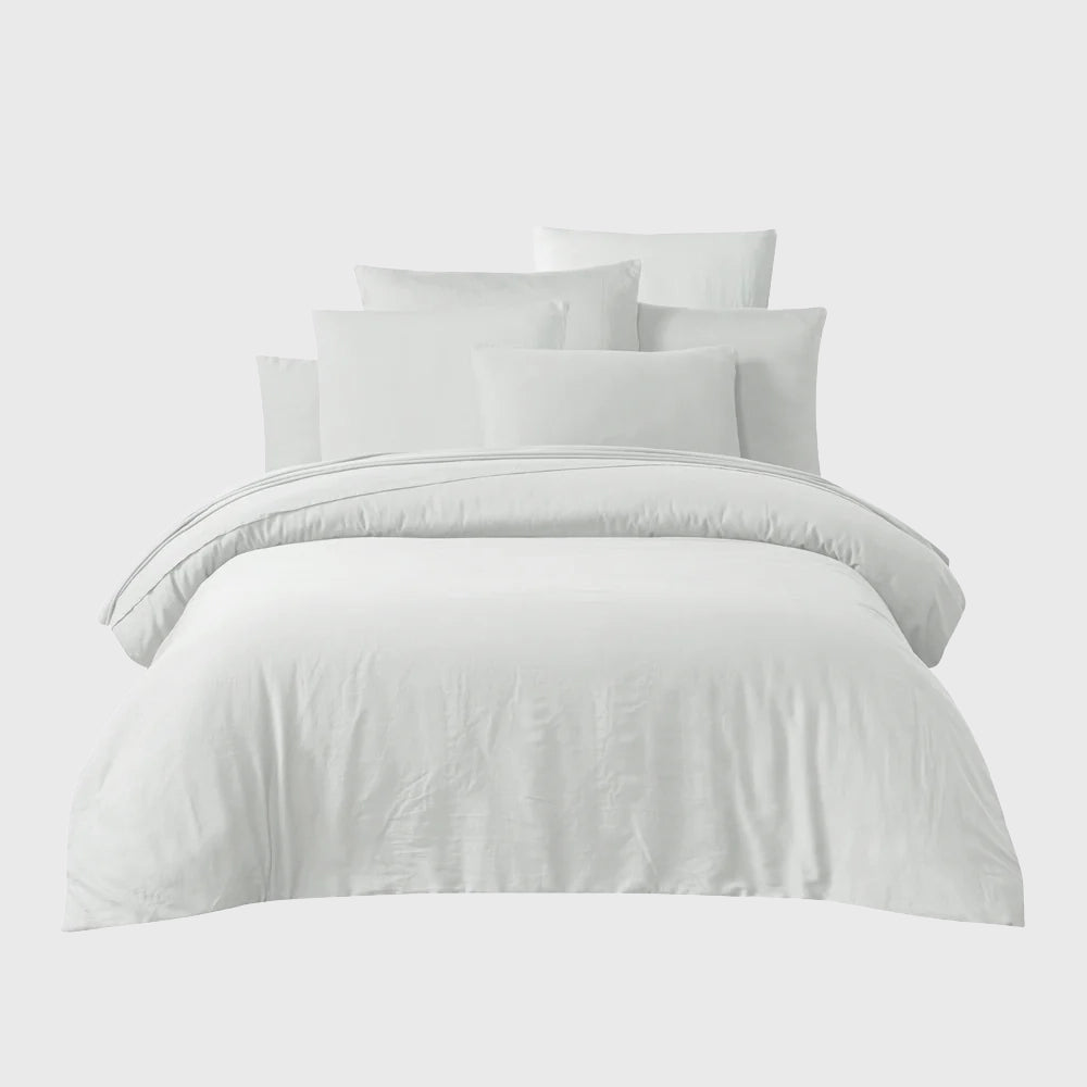 SET Taies et Housse de couette Satin lavé Taloa