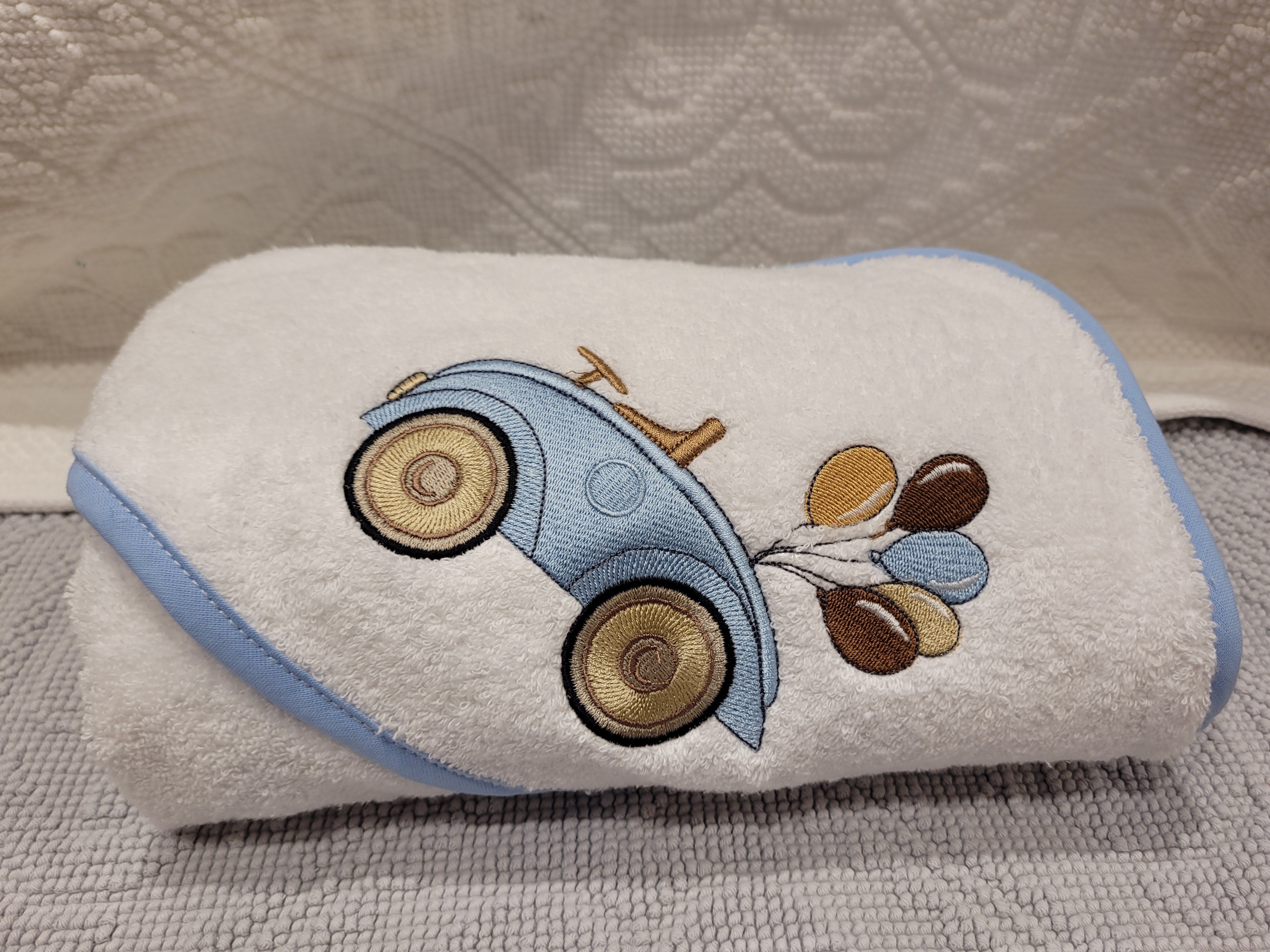 SET éponge pour bébé en coton peigné Car & Balloons