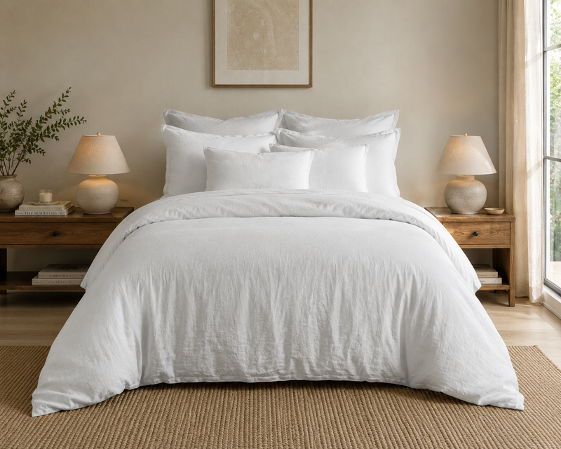 SET Taies et Housse de couette Satin lavé Taloa offre du printemps