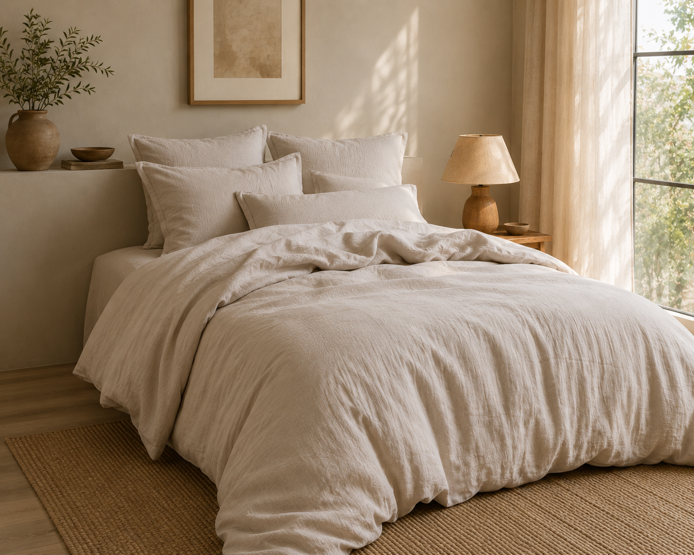 Housse de couette en double voile de coton Dili
