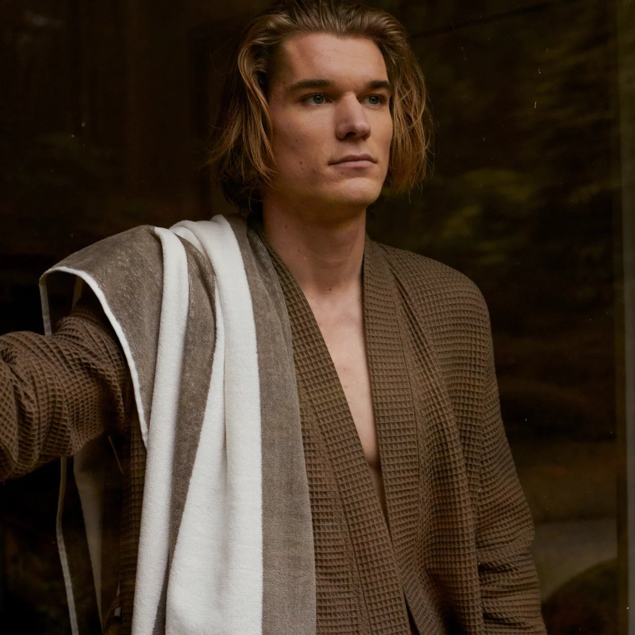 Kimono unisex honeycomb bathrobe "Biarritz"