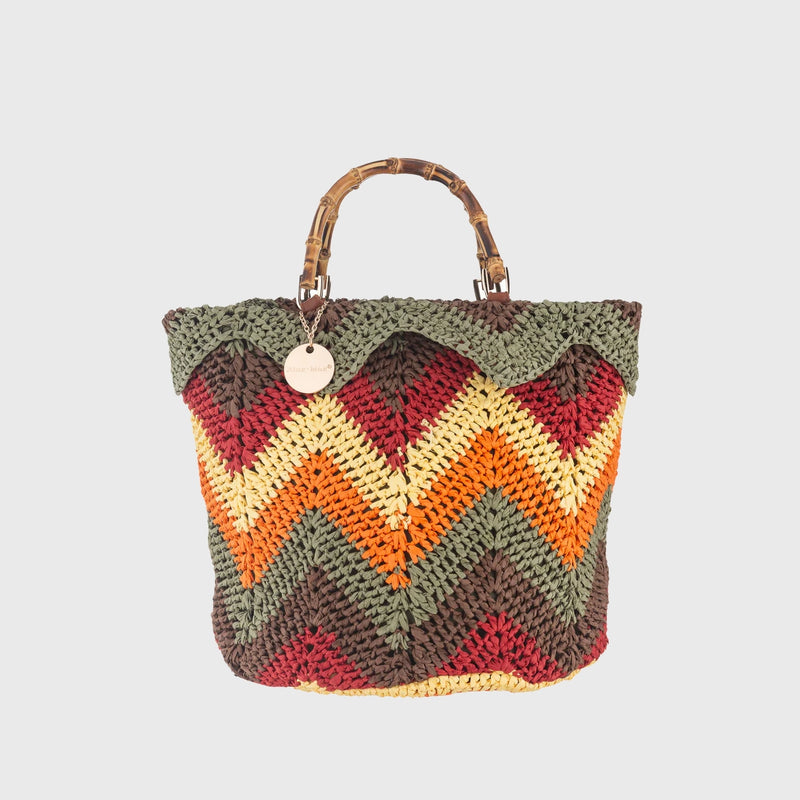 Cabas rond en paille de papier Ziggy