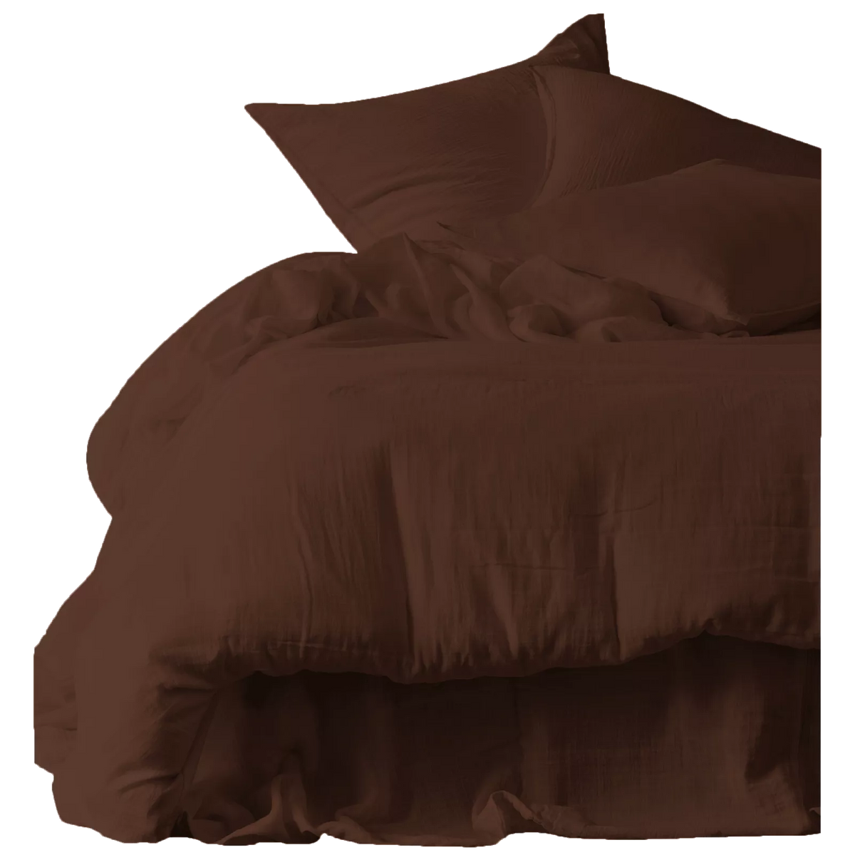 MYCONOS set de deux Taies d' oreiller en double voile de coton percale lavé by Haomy