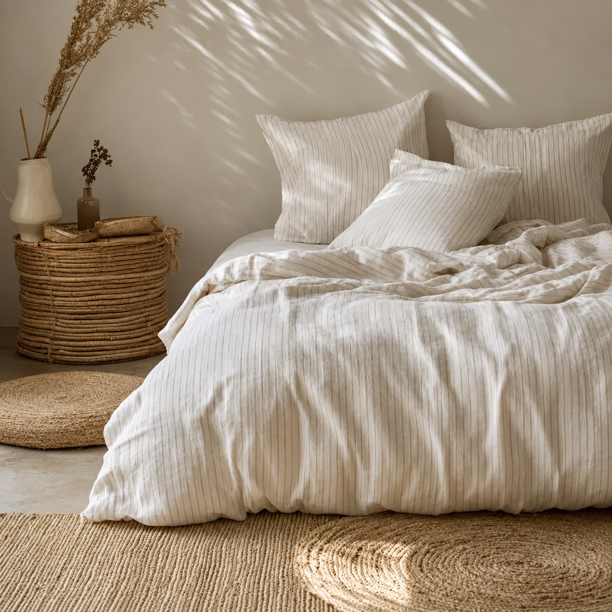 Set de 2 taies d'oreiller en double voile de coton Harlem by Haomy offre du printemps