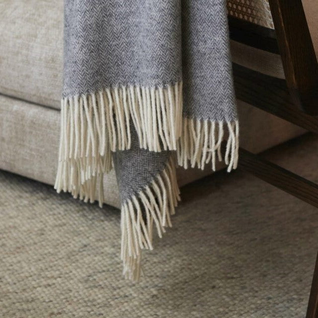 Plaid Jacquard en laine recyclé