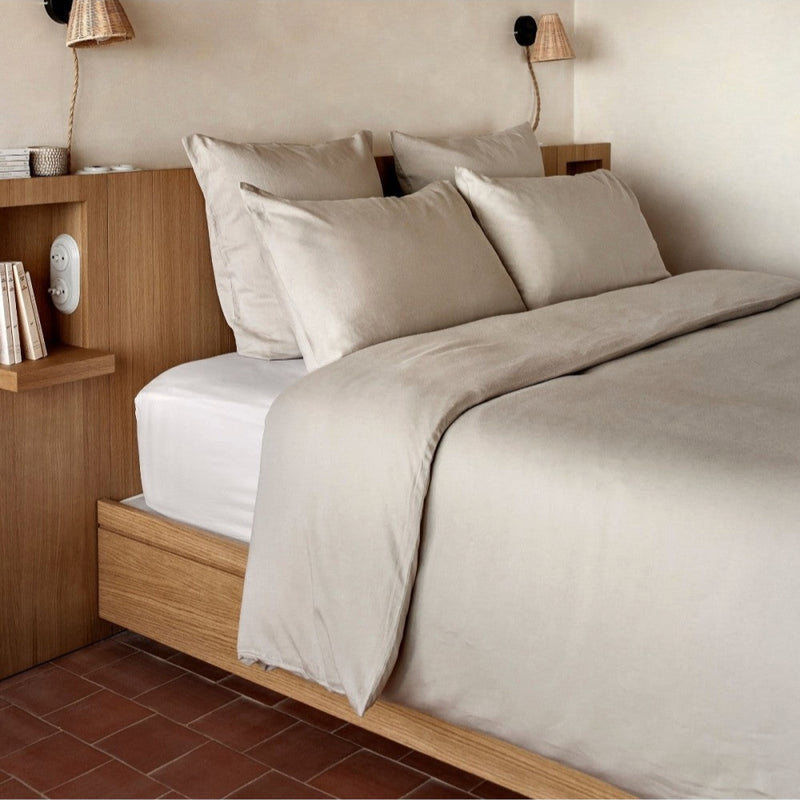 TALOA drap housse en satin lavé