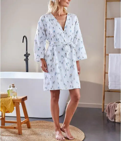 kimono SNOW en voile de coton et éponge