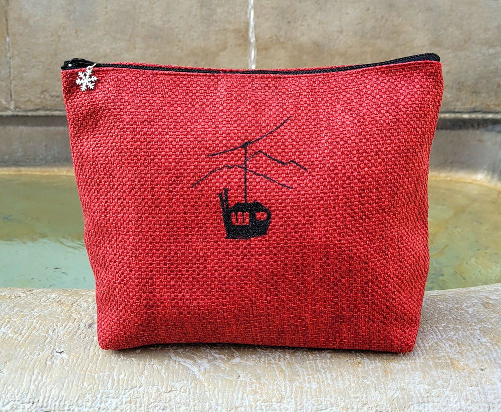 Trousse de toilette en tweed sérigraphiée