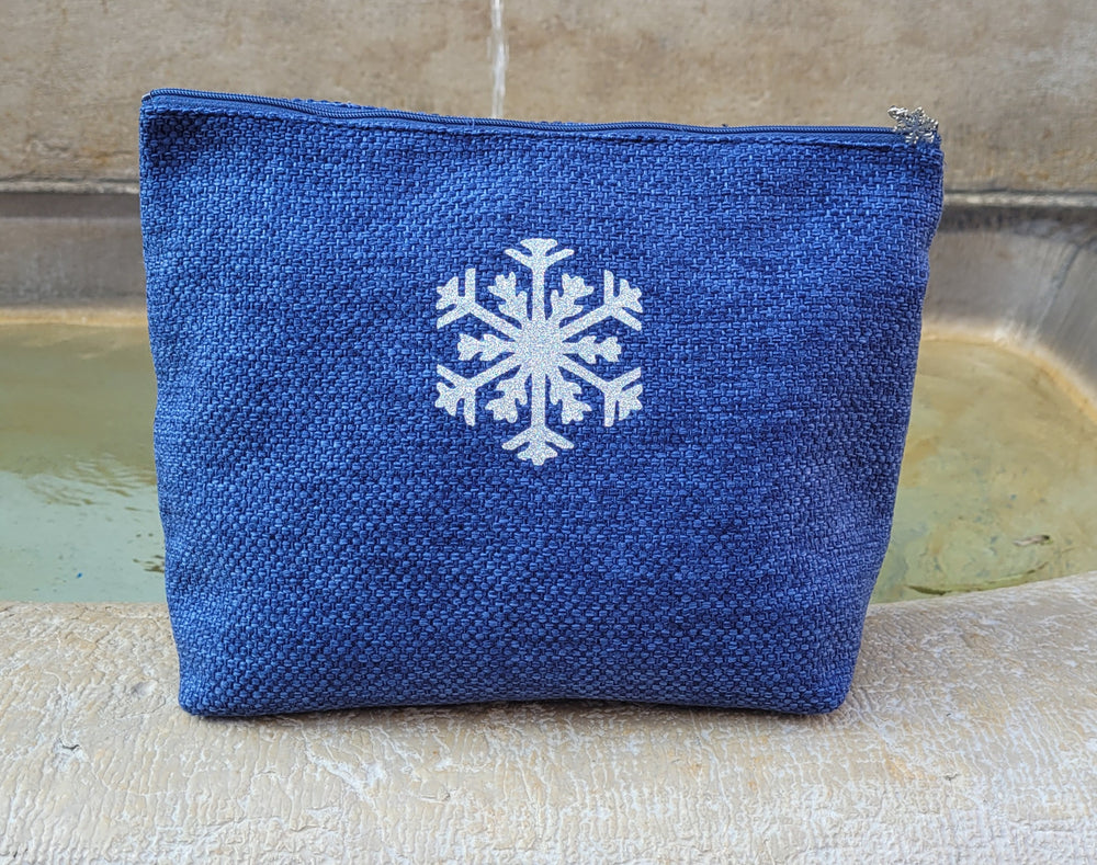 Trousse de toilette en tweed sérigraphiée