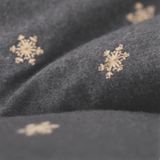 Embroidered snowflakes duvet cover and pillowcase