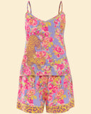 Pyjama shorty bretelles Léopard Powder