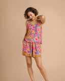 Pyjama shorty bretelles Léopard Powder