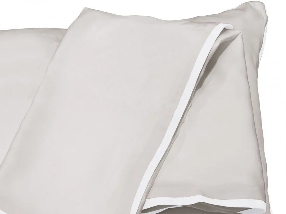 Tencel Dune duvet cover and pillowcase with washed linen pleats