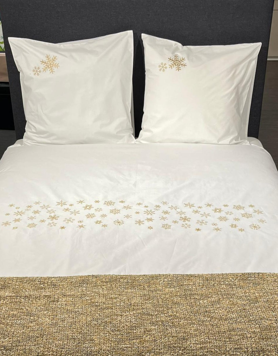 Housse de couette Flocons BEIGE brodés