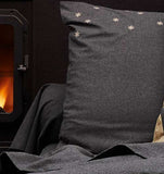Embroidered snowflakes duvet cover and pillowcase