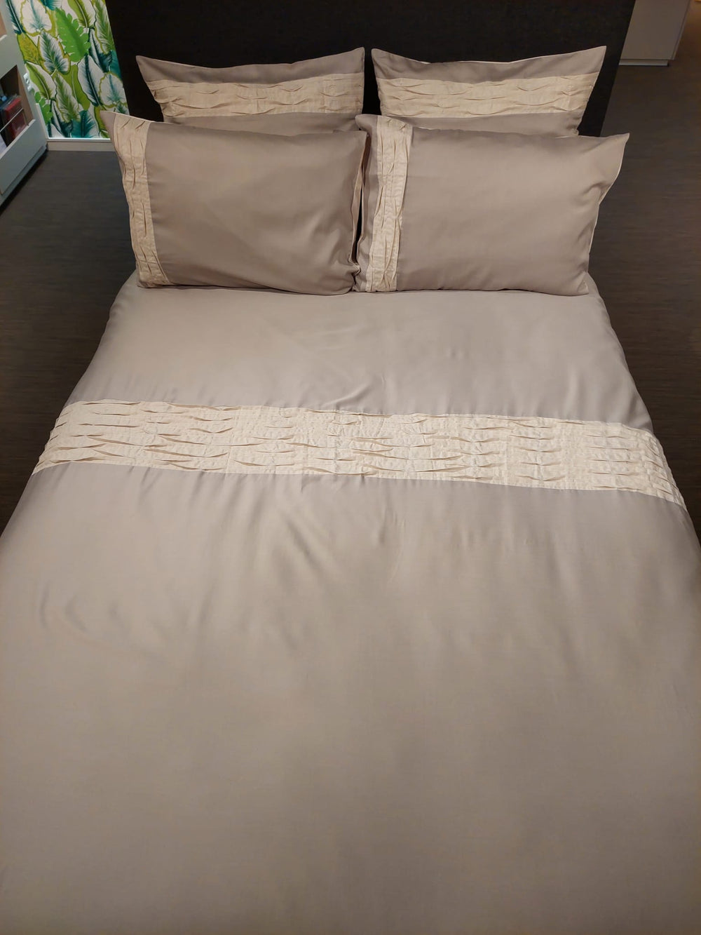 Housse de couette en Tencel stone avec plissé "wave"en lin lavé