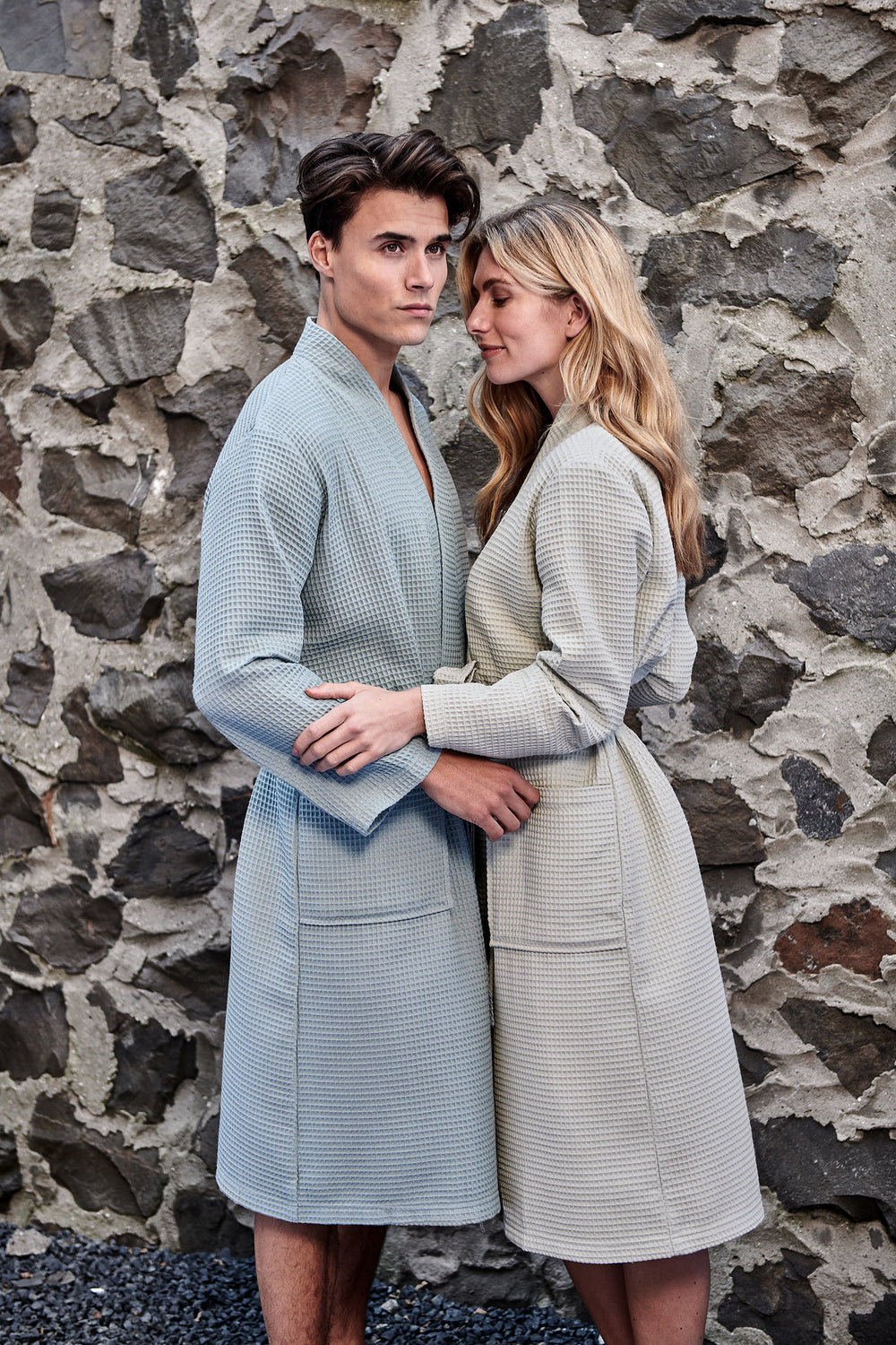 Kimono unisex honeycomb bathrobe "Biarritz"