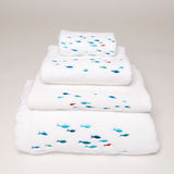 Fish Linge de bain en coton avec Poissons brodés