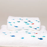 Fish Linge de bain en coton avec Poissons brodés