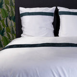 Tencel Dune duvet cover and pillowcase with washed linen pleats