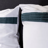 Taie d'oreiller en Tencel Blanc avec plissé en lin lavé