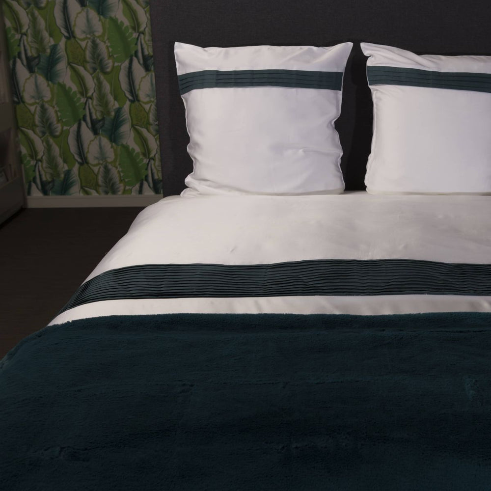 Tencel Dune duvet cover and pillowcase with washed linen pleats