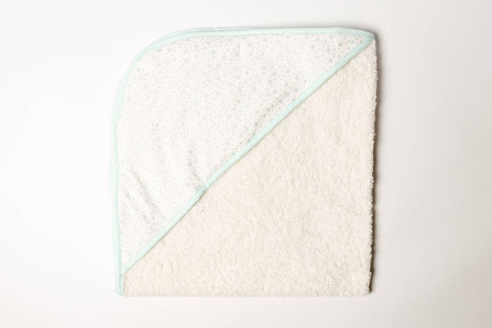 Hooded baby bath linen with star print